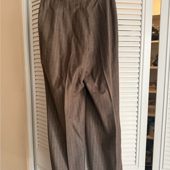 VTG 90s Ralph Lauren Chalk Pinstripe Suit chocolate  Wool Peak Lapel DBLBreasted - Picture 8 of 16